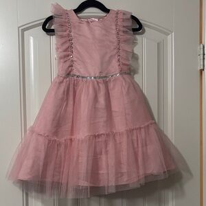 Pink Ruffled Kids Formal Dress